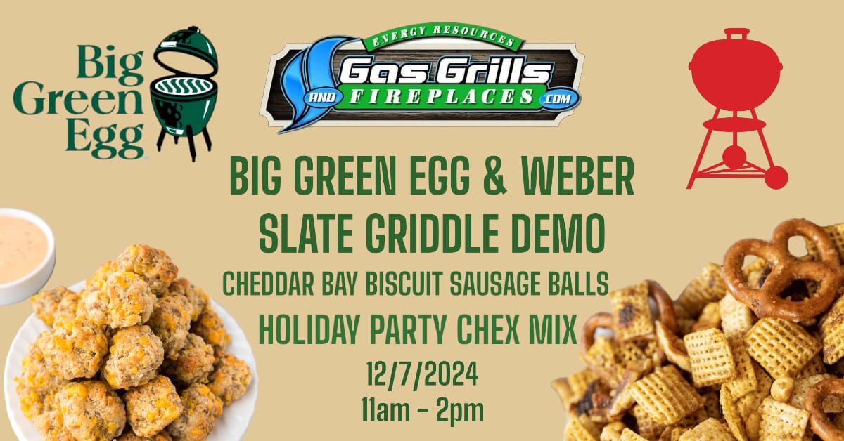 Big Green Egg & Weber Griddle Demo Cheddar Bay Biscuit Sausage Balls & Holiday Party Chex Mix