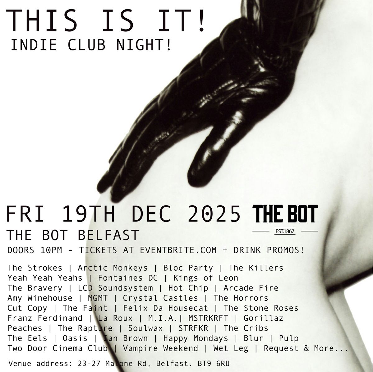 This Is It! Indie Night at The Bot Belfast 19\/12\/25