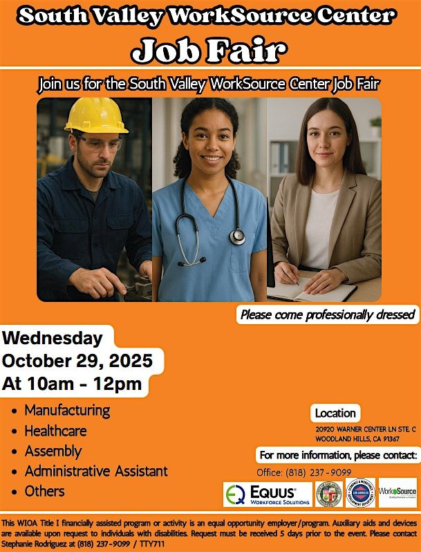 October  29, 2025 Job Fair