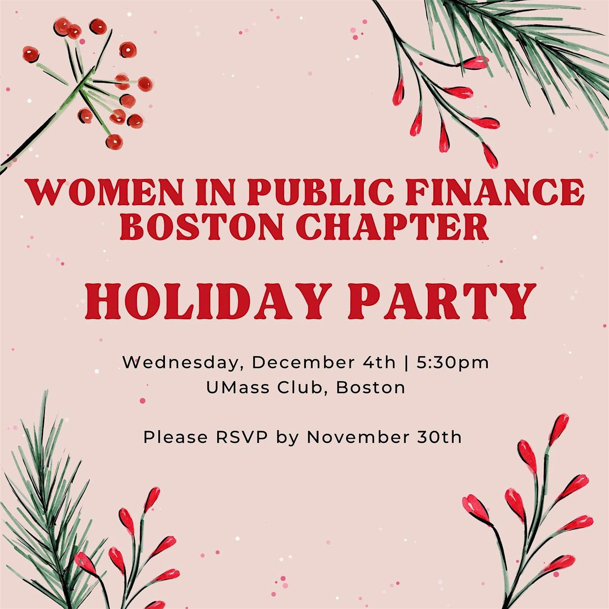 Boston Chapter of Women in Public Finance - Holiday Party