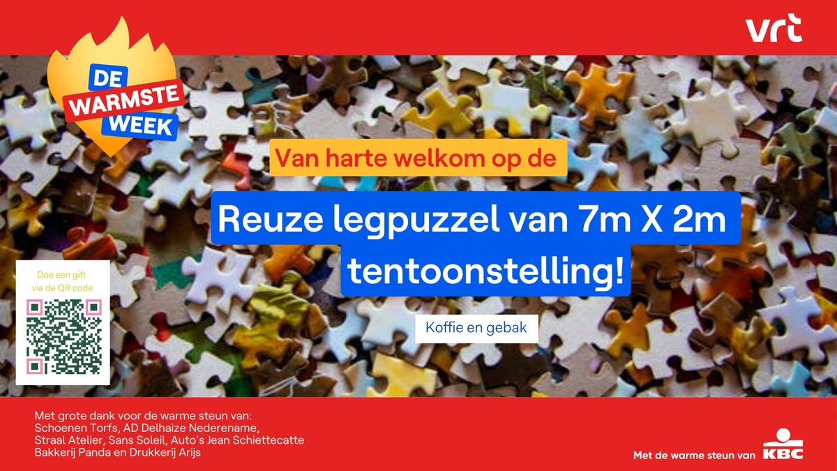 Reuze legpuzzel tentoonstelling tvv de warmste week