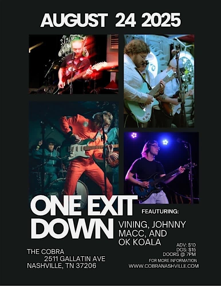 Venue: One Exit Down | OK Koala | Johnny Macc | Vining