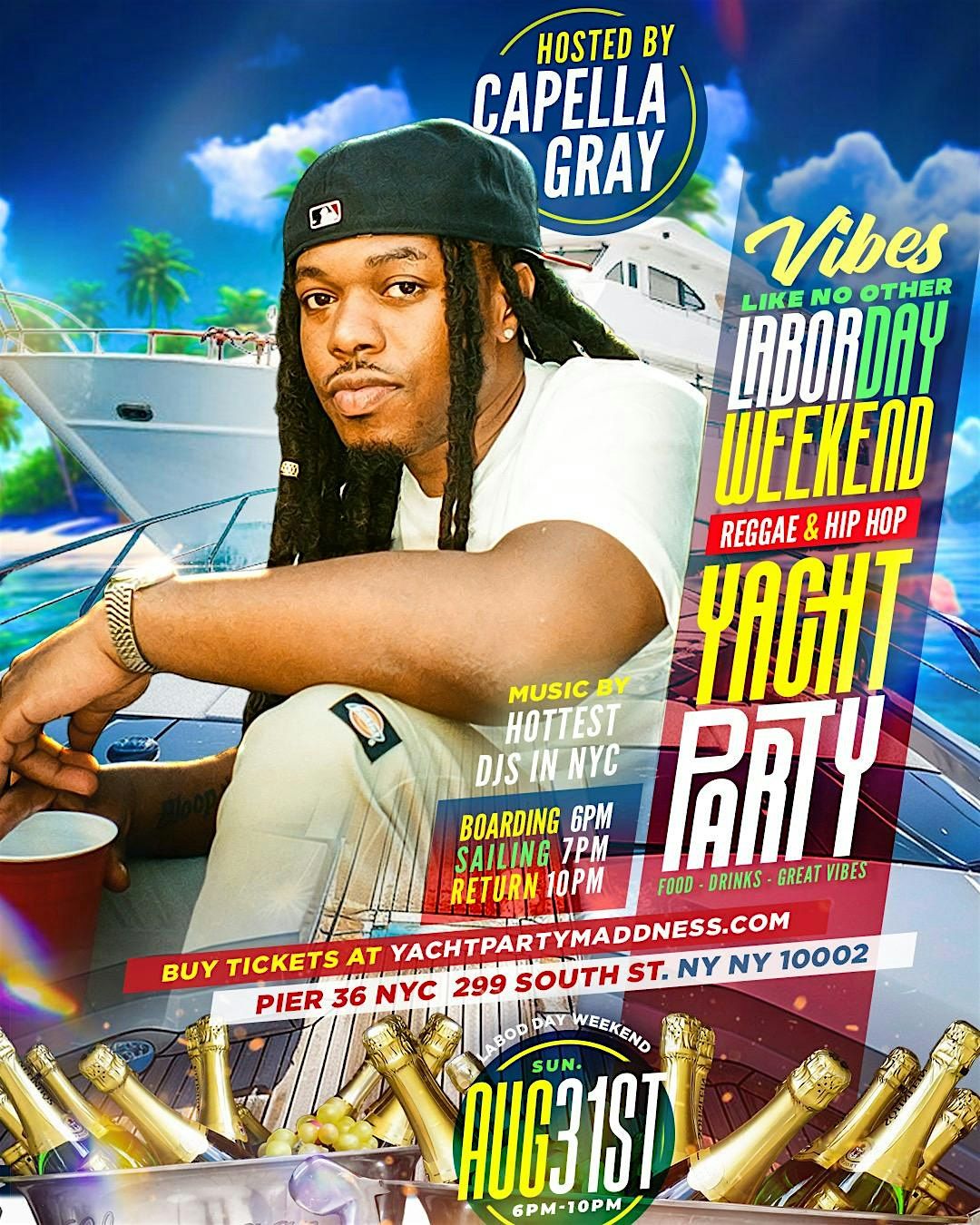 CAPELLA  GRAY BIG PARTY, REGGAE & HIP HOP CRUISE  !