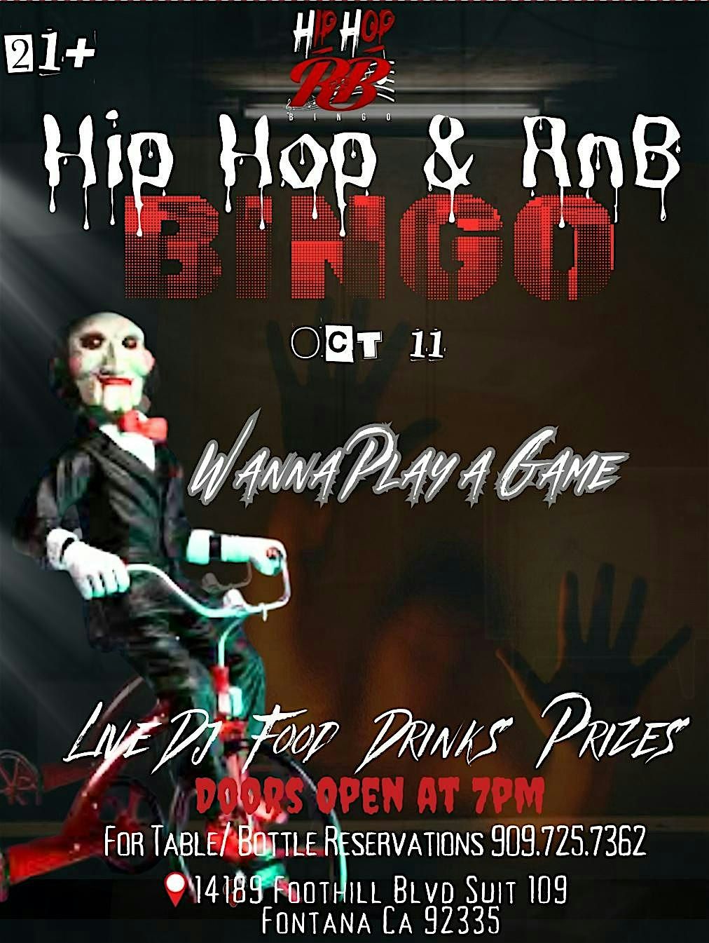 Hip Hop and RnB Bingo