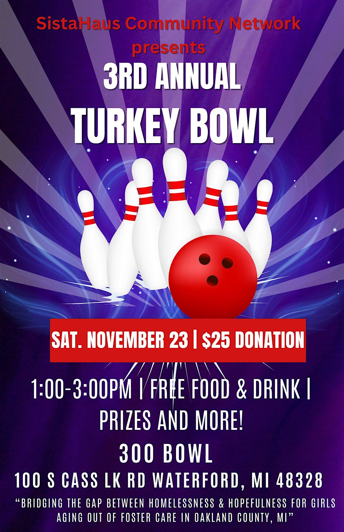 3rd Annual SistaHaus Turkey Bowl