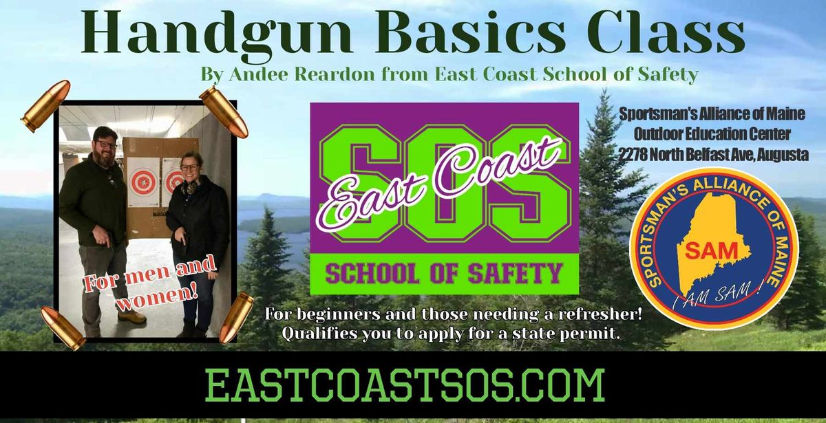 Co-Ed Handgun Basics with Andee @ S.A.M. Outdoor Education Center in Augusta