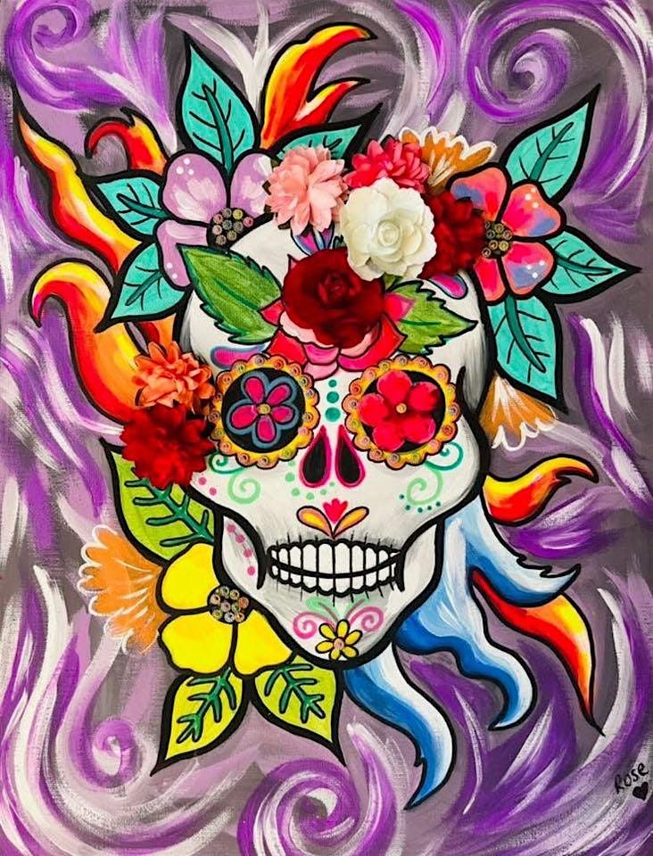 Paint Night for Adults_Winchester Legion, Winchester ON_SUGAR SKULL