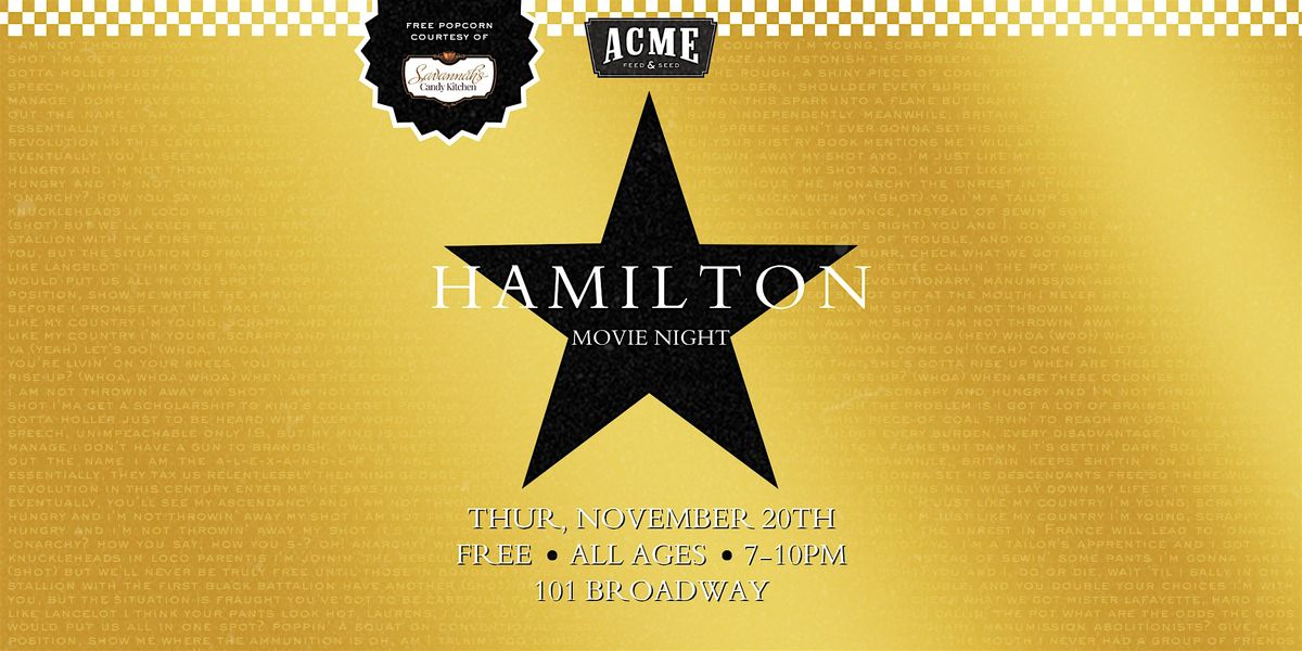Free! Hamilton The Musical Rooftop Screening - Downtown Nashville
