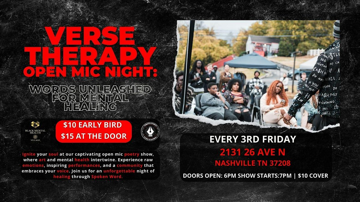 VERSE THERAPY POETRY OPEN MIC NIGHT: Words Unleashed
