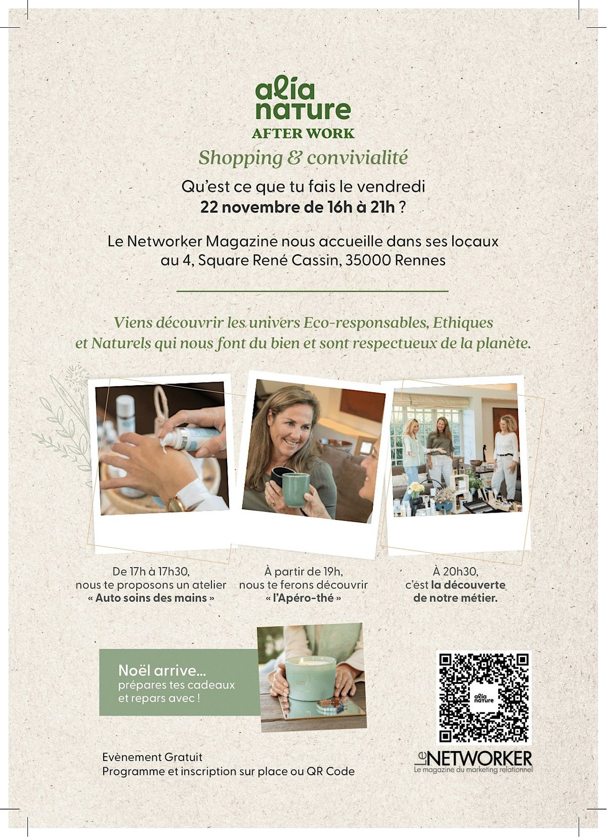 AFTERWORK ALIA NATURE : Shopping & Convivialit\u00e9