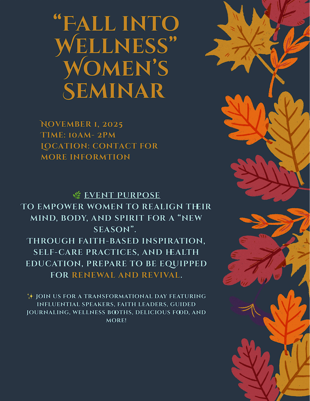 Fall into Wellness Women\u2019s Seminar