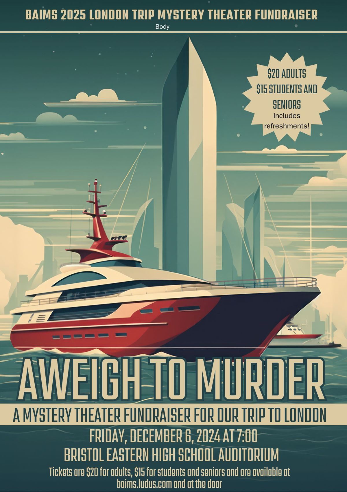 AWEIGH TO MURDER - A Mystery Theater Fundraiser