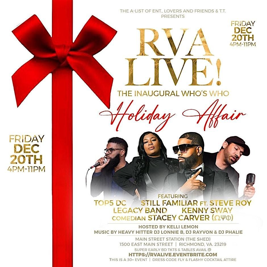 RVA LIVE   The   Inaugural    Who's Who Holiday Affair !!   *   Dec 20   *