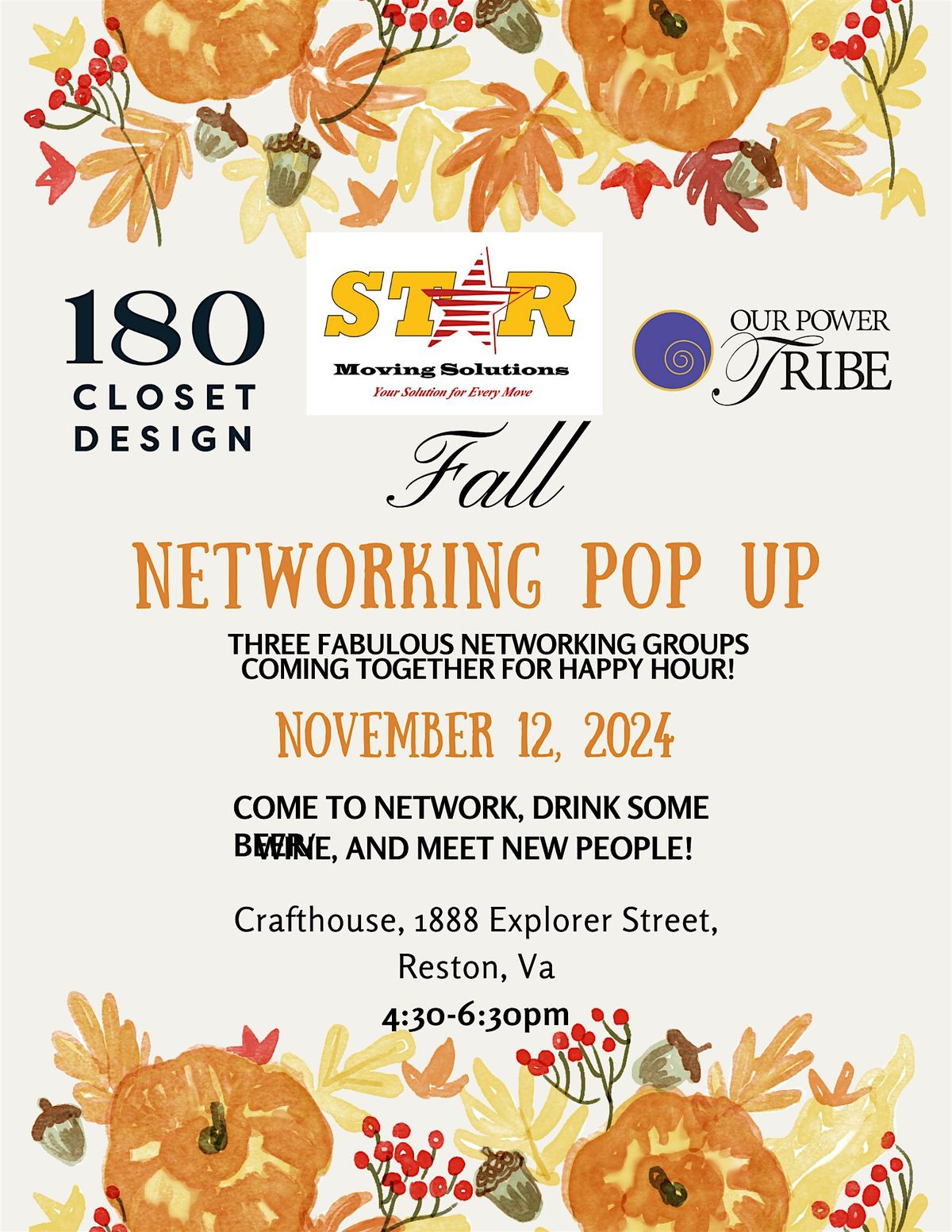 Fall Networking POP UP