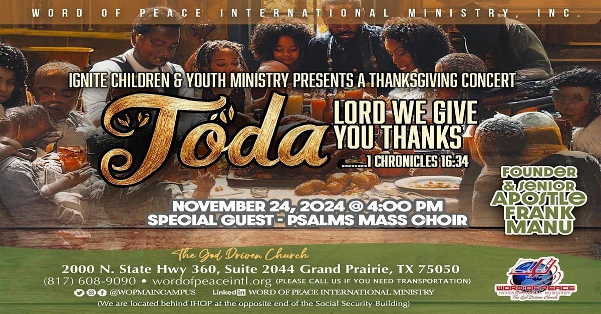 "Toda" A Children & Youth Thanksgiving Concert