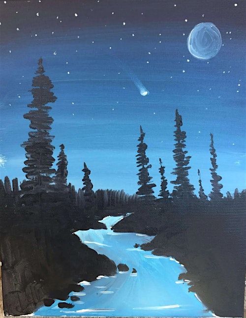 Enjoy this beautiful \u201cShooting Star\u201d Paint and Sip Painting event