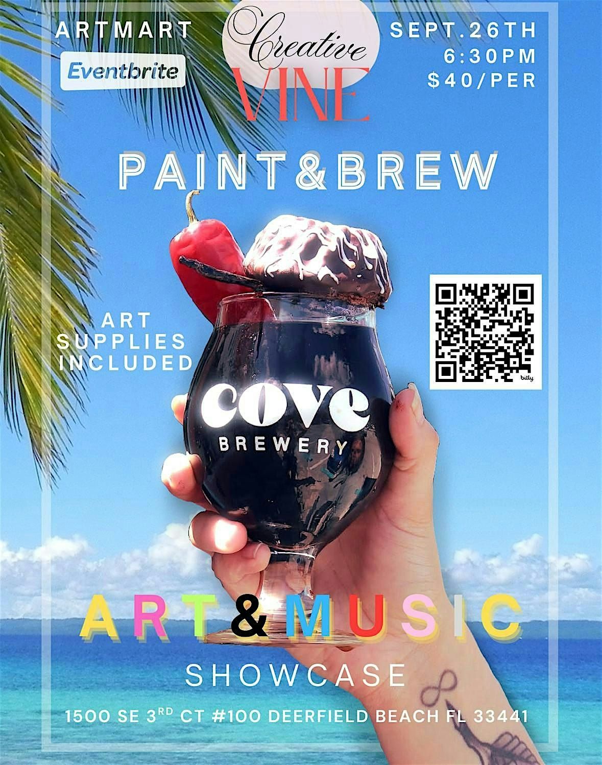 Art & Music Showcase (Paint & Brew) At Cove Brewery
