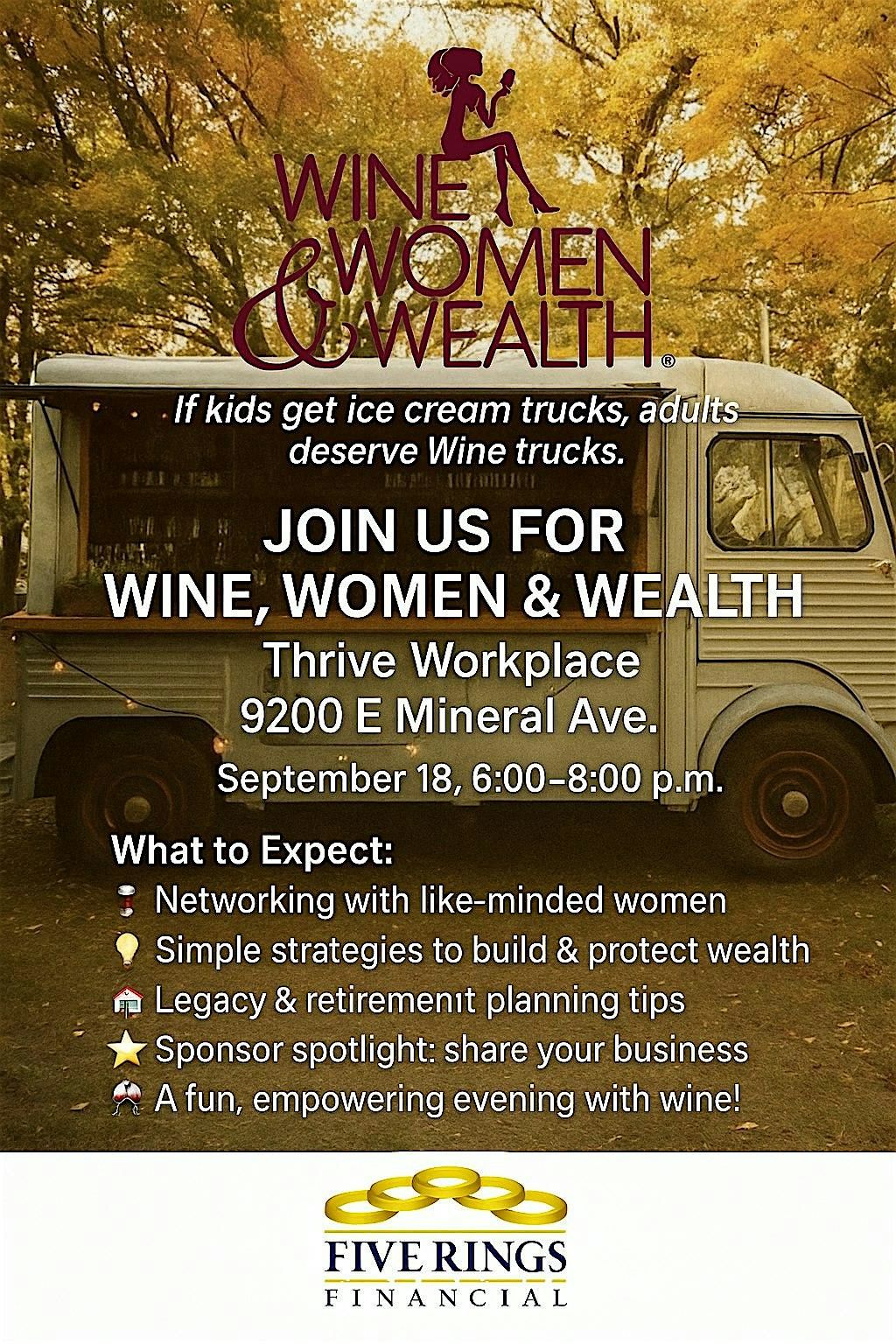Wine, Women & Wealth\u00ae- Centennial Networking