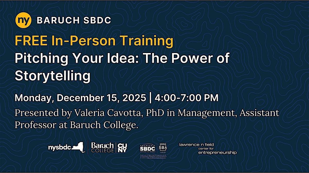 Pitching Your Idea: The Power of Storytelling [IN-PERSON]
