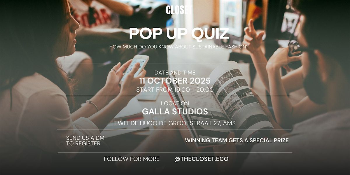 "Pub" Quiz @ Closet.eco Pop Up
