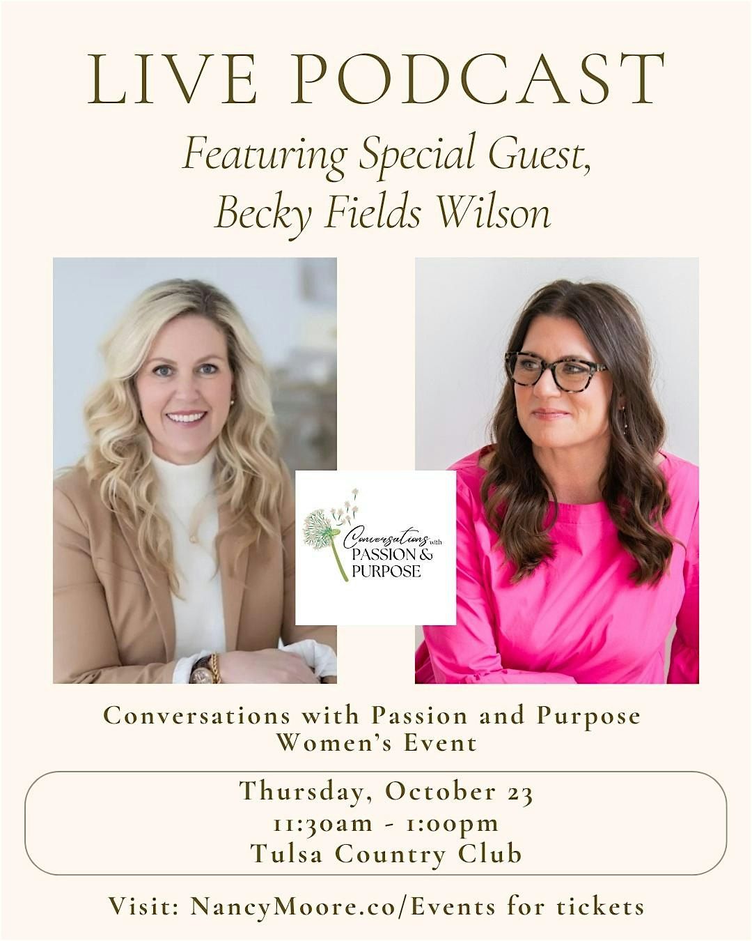 Conversations with Passion and Purpose:  Special guest, Becky Fields Wilson
