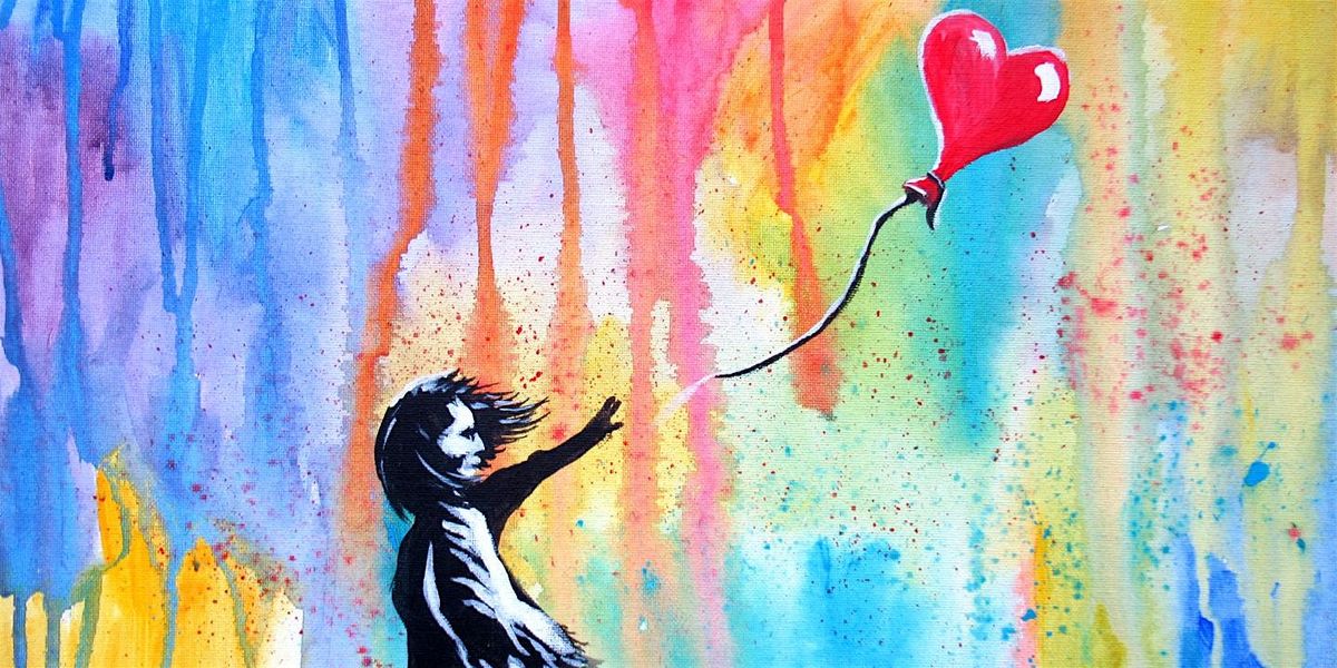 Paint Balloon Girl Street Art, Cambridge