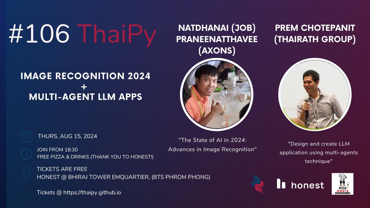 ThaiPy #106: Image Recognition in 2024 + Multi-agent LLMs