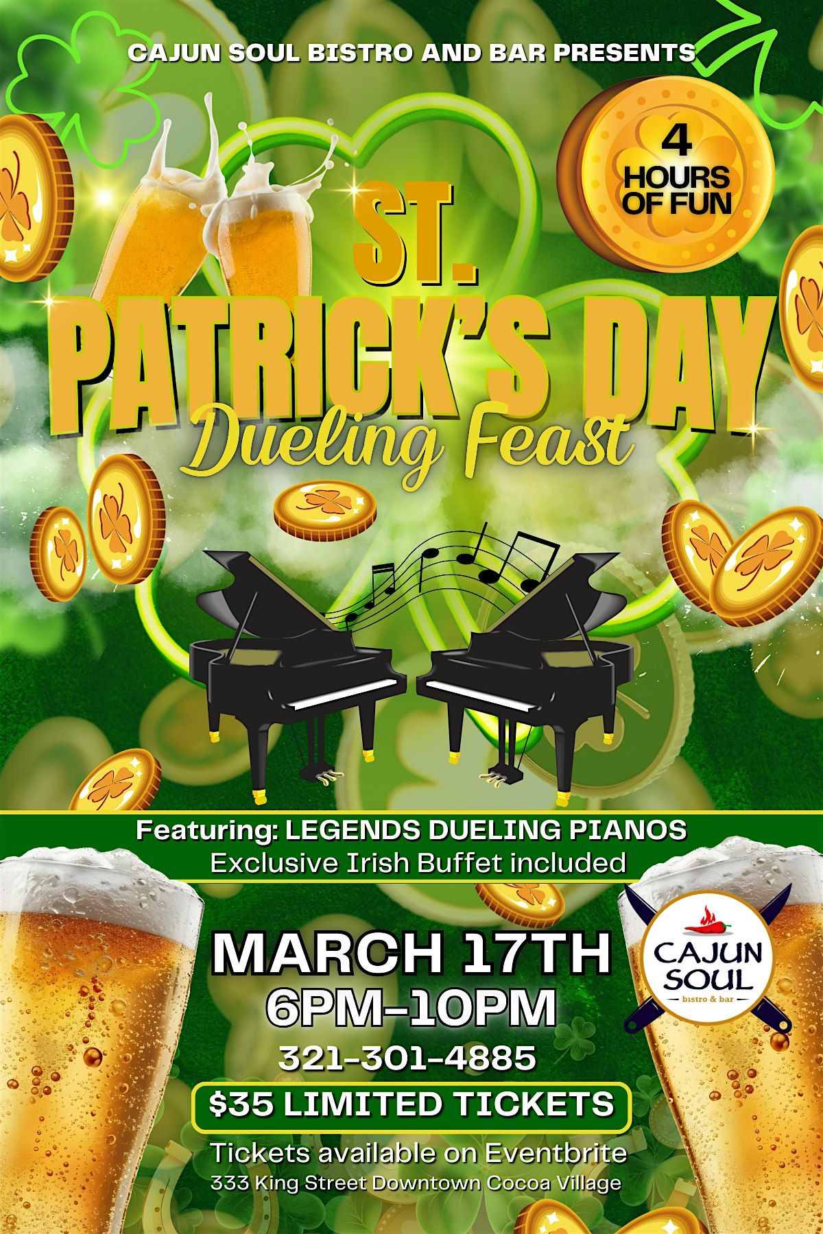 St. Patrick's Day Dueling Pianos & Feast