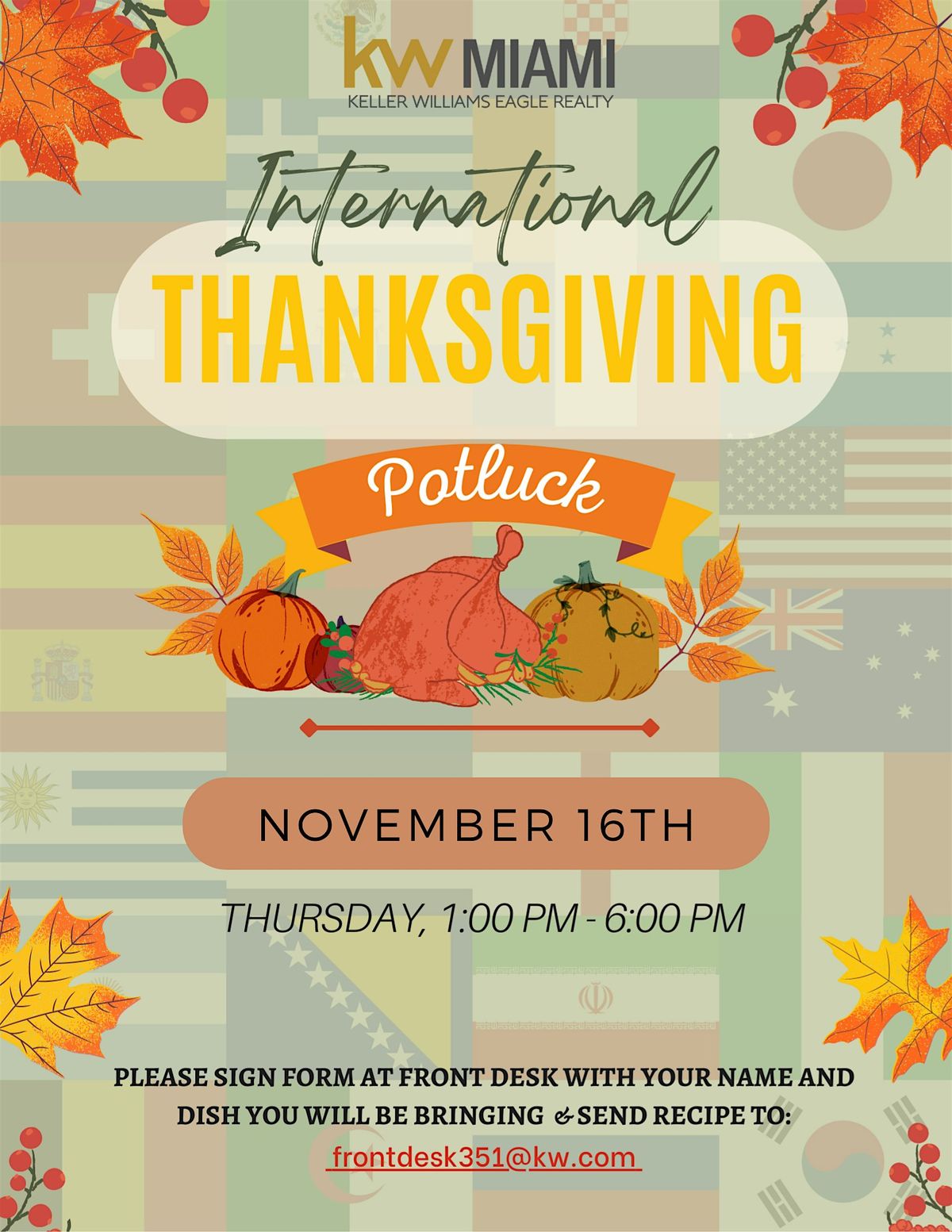 KW Miami Annual Thanksgiving Potluck Feast