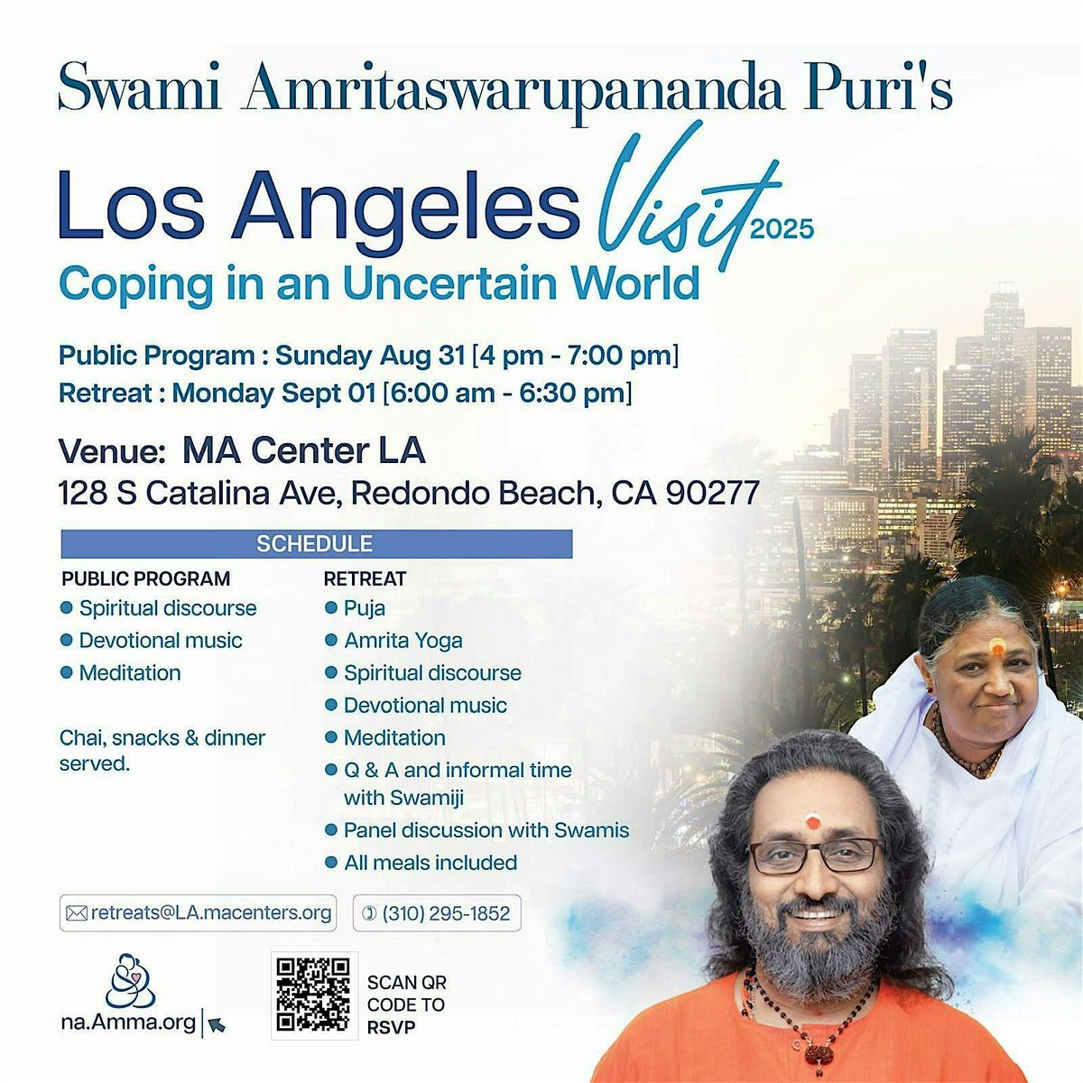 Retreat with Swami Amritaswarupananda Puri @MA Center LA