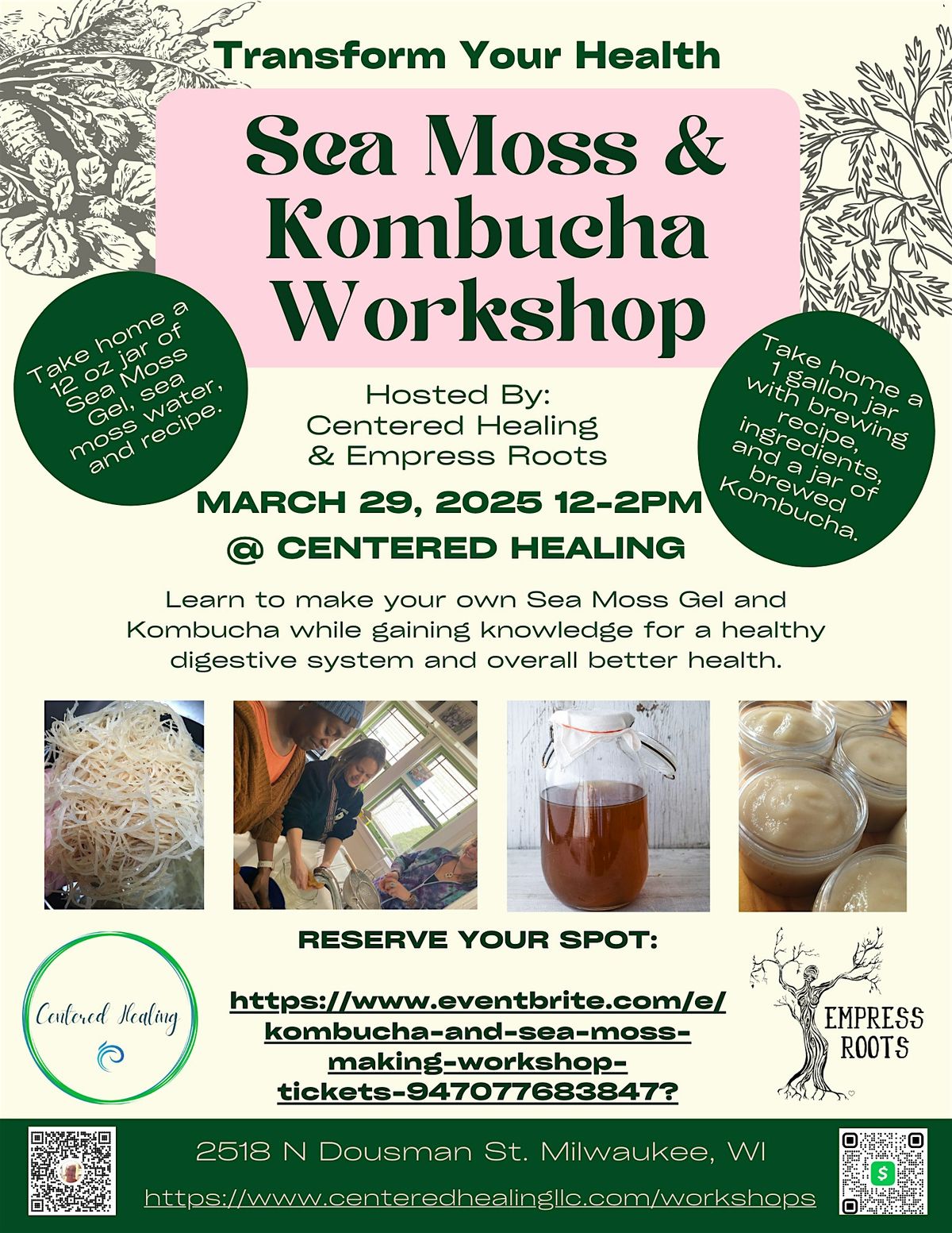 hand on kombucha and sea moss making workshop