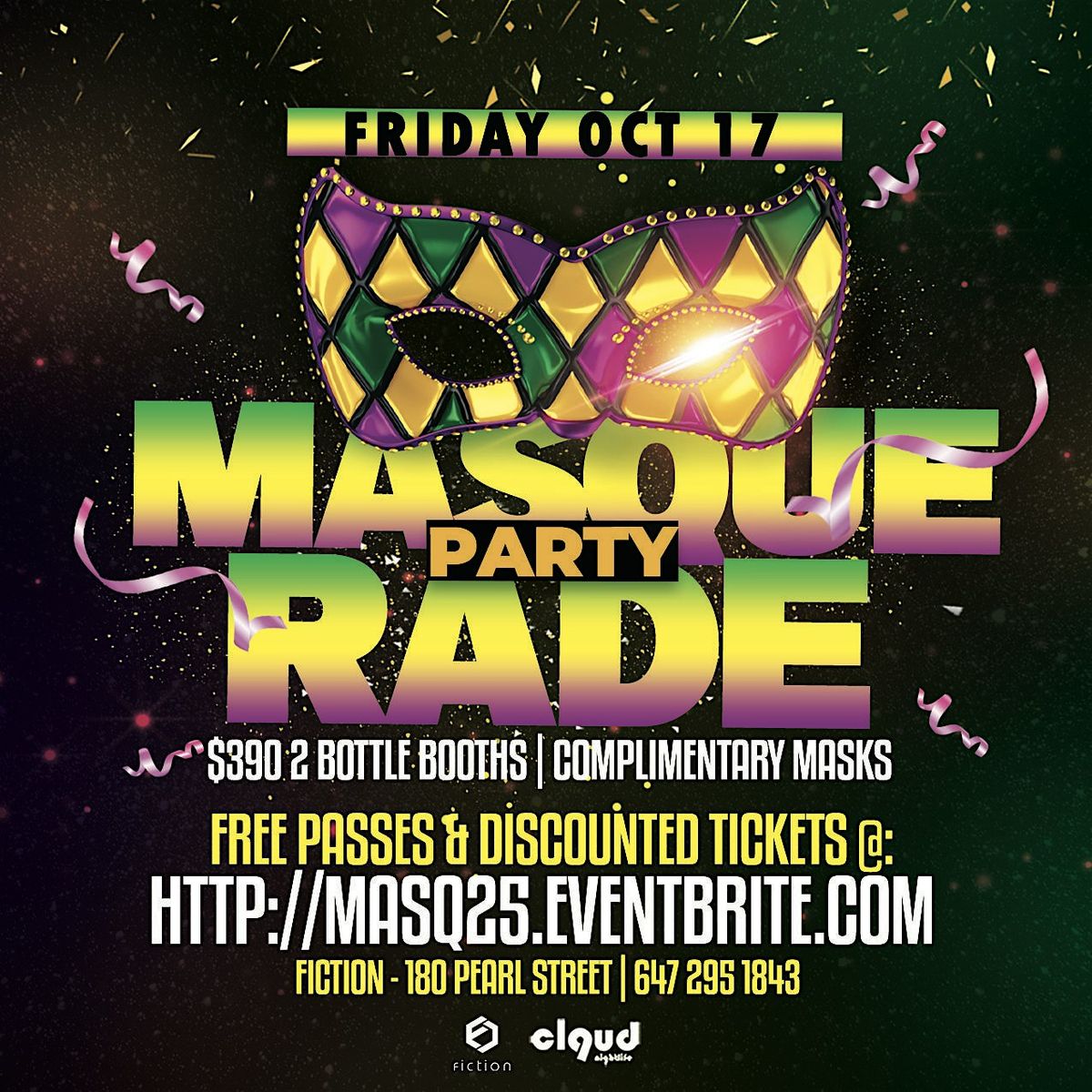 MASQUERADE PARTY @ FICTION | FRI OCT 17 | LADIES FREE
