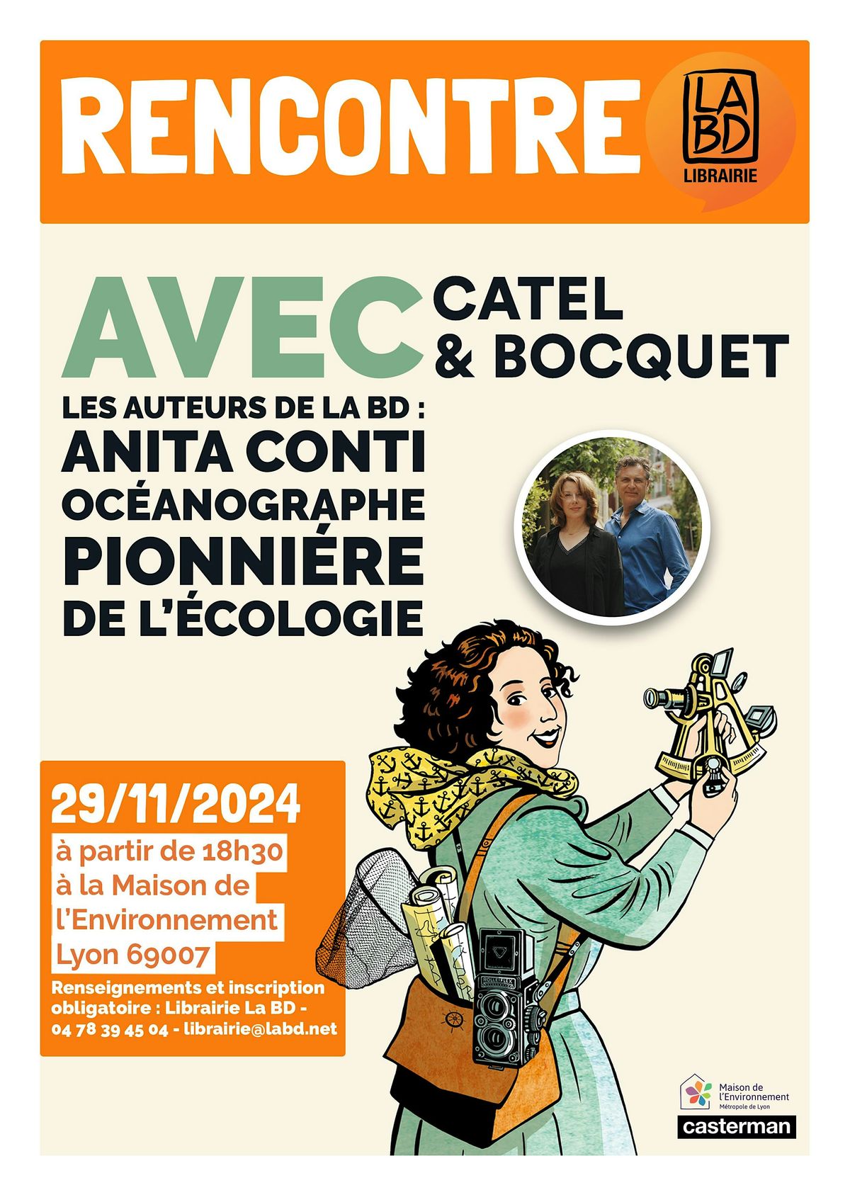 Conf\u00e9rence avec Catel et Bocquet auteurs de la BD Anita Conti