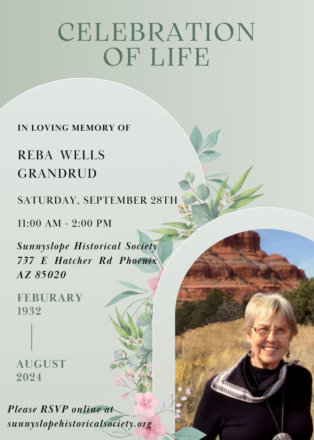 Reba Wells Grandrud Celebration of Life Service 