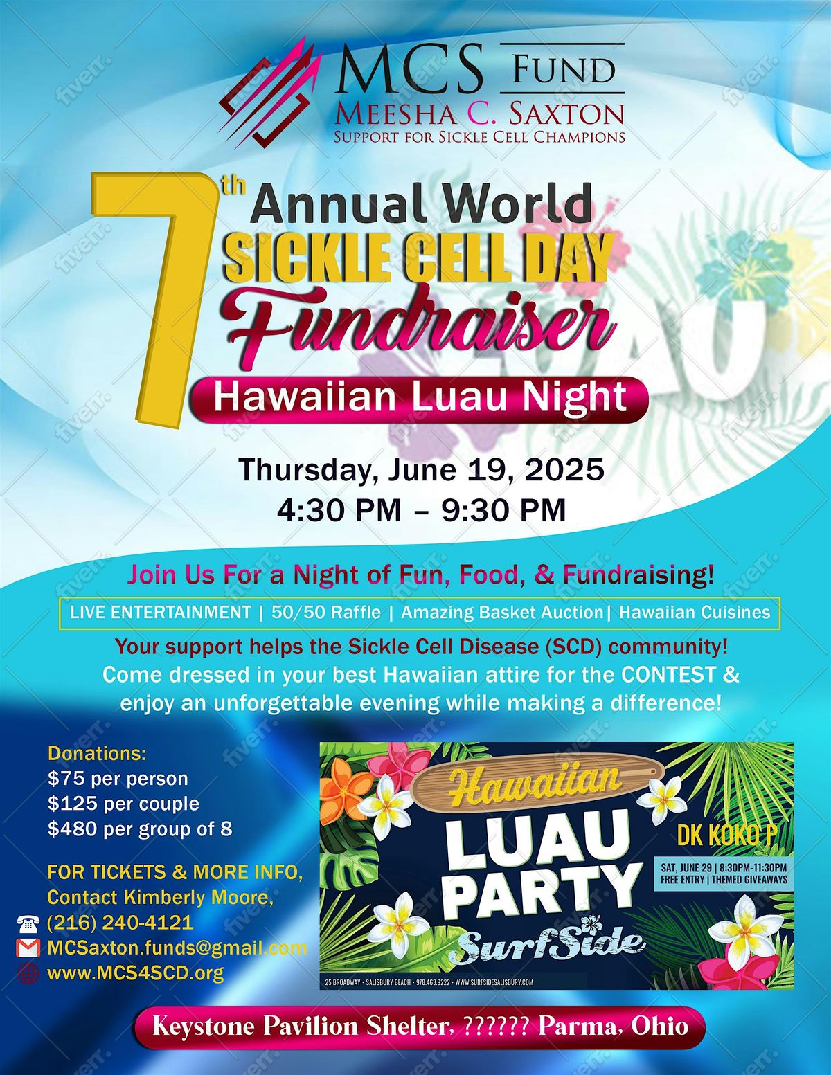 MCS~FUND Hawaiian Luau Night  World Sickle Cell Day Fundraiser