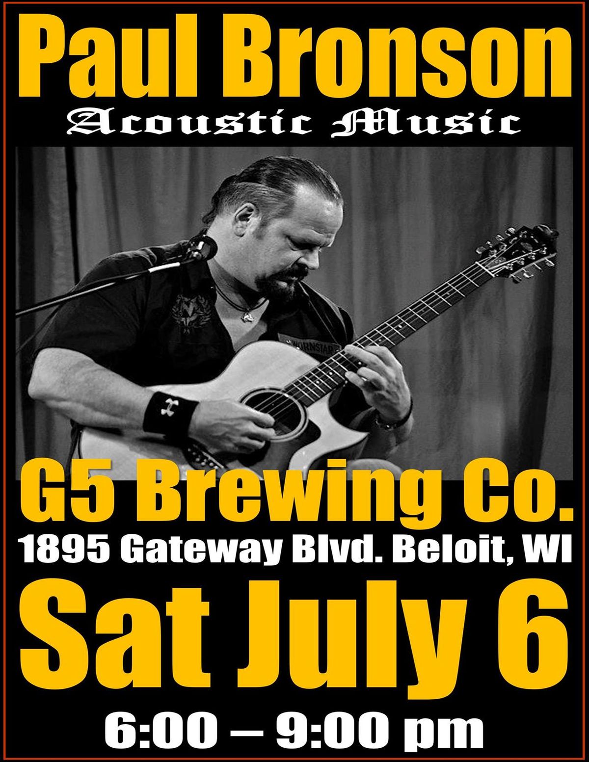 Paul Bronson Acoustic Music @ G5 Brewing Co - Beloit, WI - Saturday, July 6th