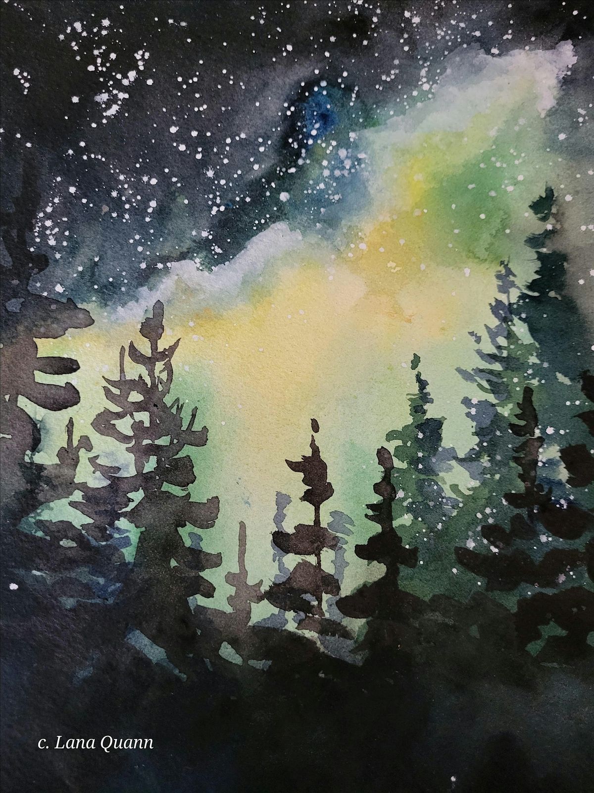 Watercolor Night skies & Galaxy