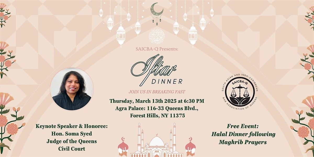 SAICBA-Q Presents: Iftar Dinner with Hon. Soma Syed