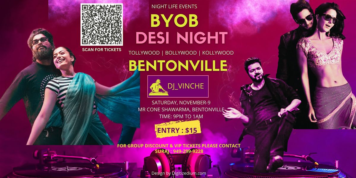 BYOB DESI NIGHT - BENTONVILLE,AR | Bollywood & Tollywood DJ Night