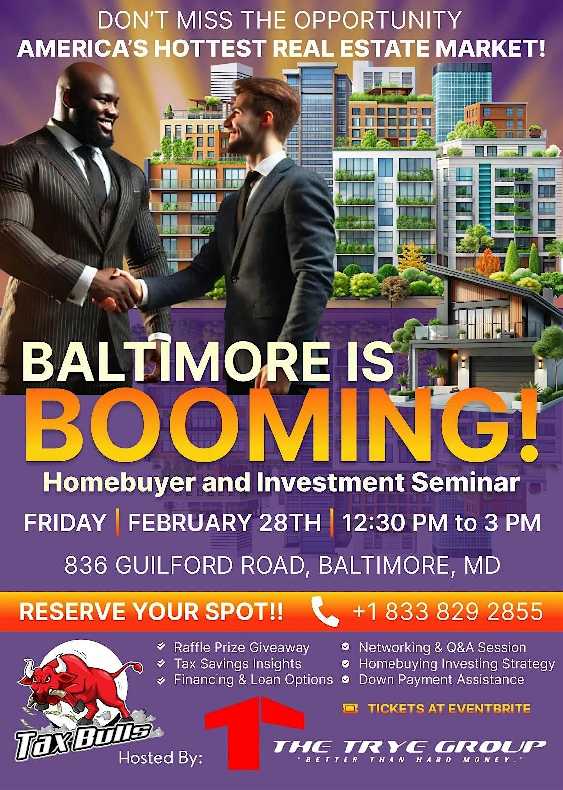 Baltimore's Homebuyer & Investment Seminar w\/ Happy Hour CIAA Weekend