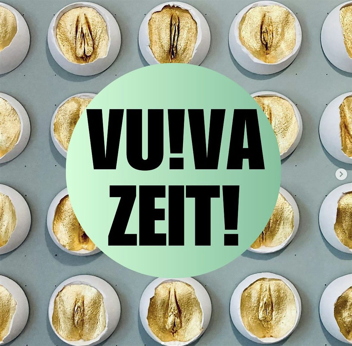 Echte Vielfalt feiern! VU!VA ZEIT! - 100 echt-vergoldete Vulva-Gipsabdr\u00fcck