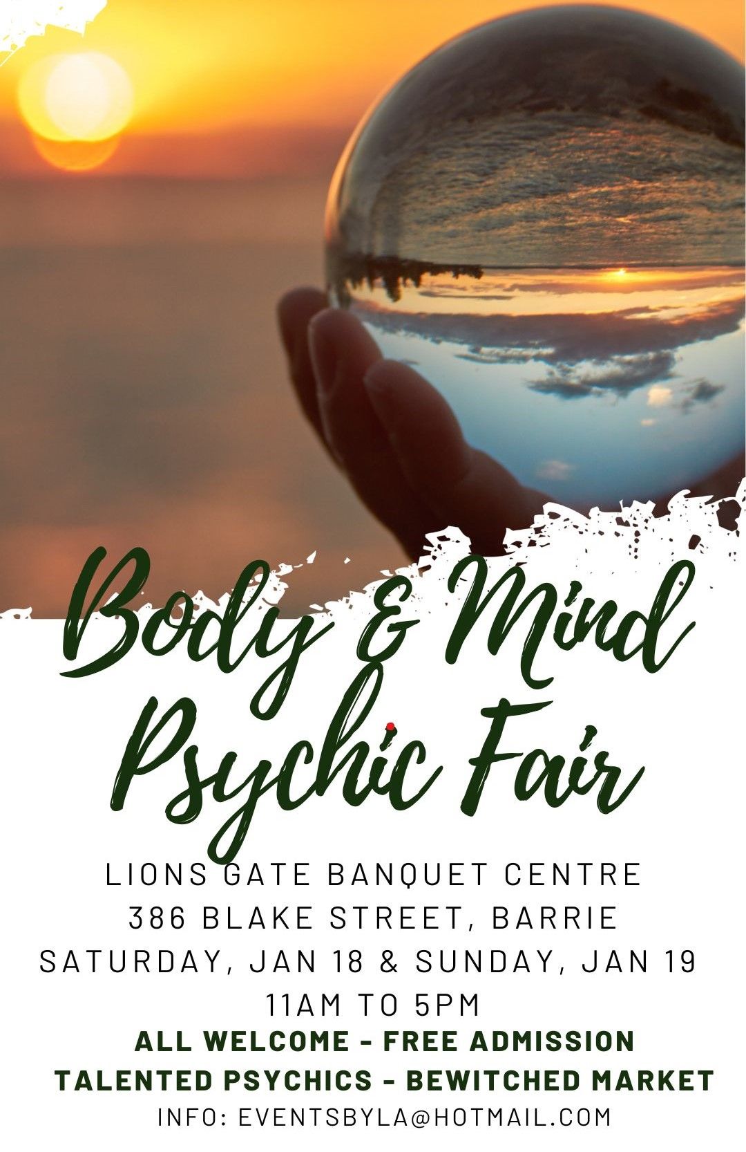 2025 BODY & MIND PSYCHIC FAIR (JANUARY 18 & 19 - 11AM TO 5PM)