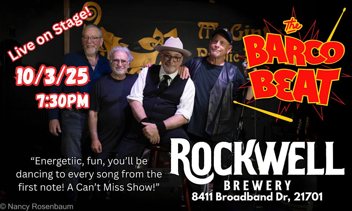 BARCO BEAT Live on Stage @ Rockwell Brewery 10\/3\/25 7:30PM!