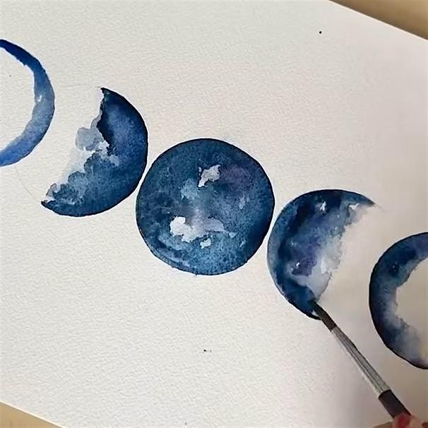 Moon Phases In Watercolor Workshop