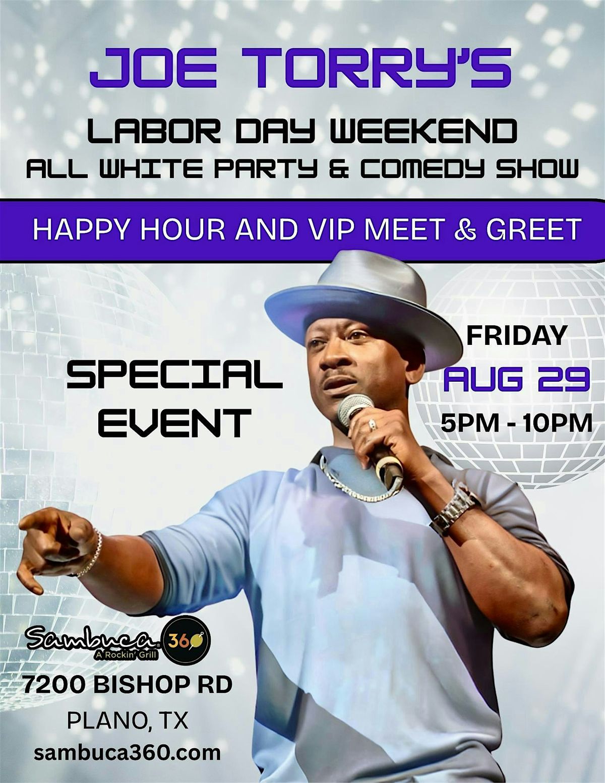Joe Torry's Labor Weekend All White Party & Comedy Show