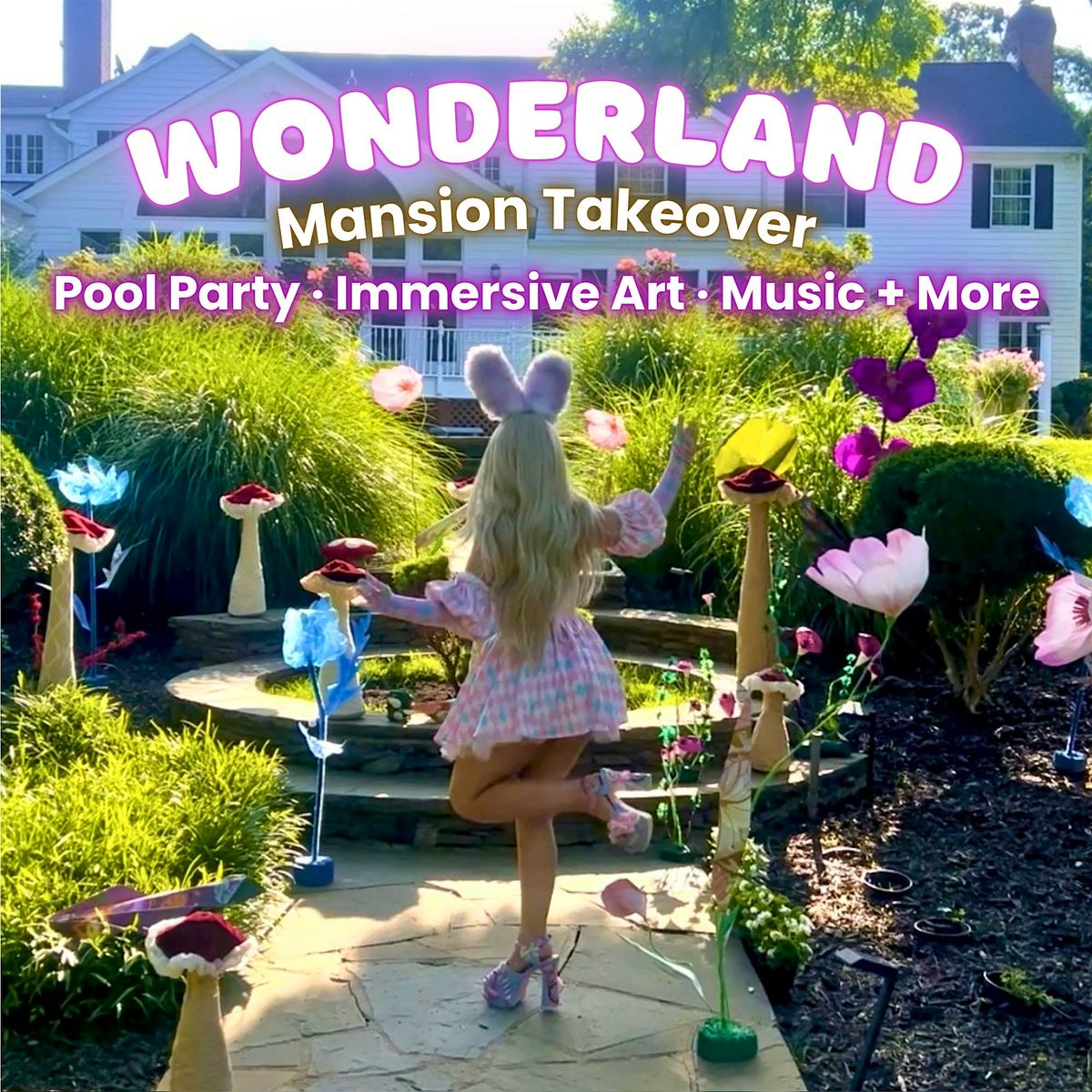 Wonderland Pool Art and Music Mansion Party
