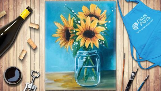 Sunflowers in a Glass Paint and Sip Class