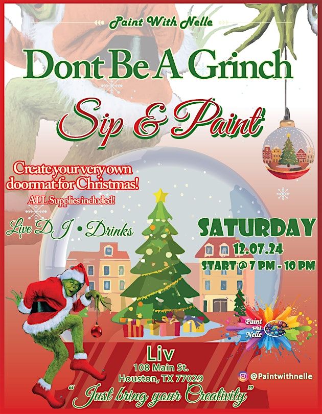 Don\u2019t be a Grinch Sip and Paint