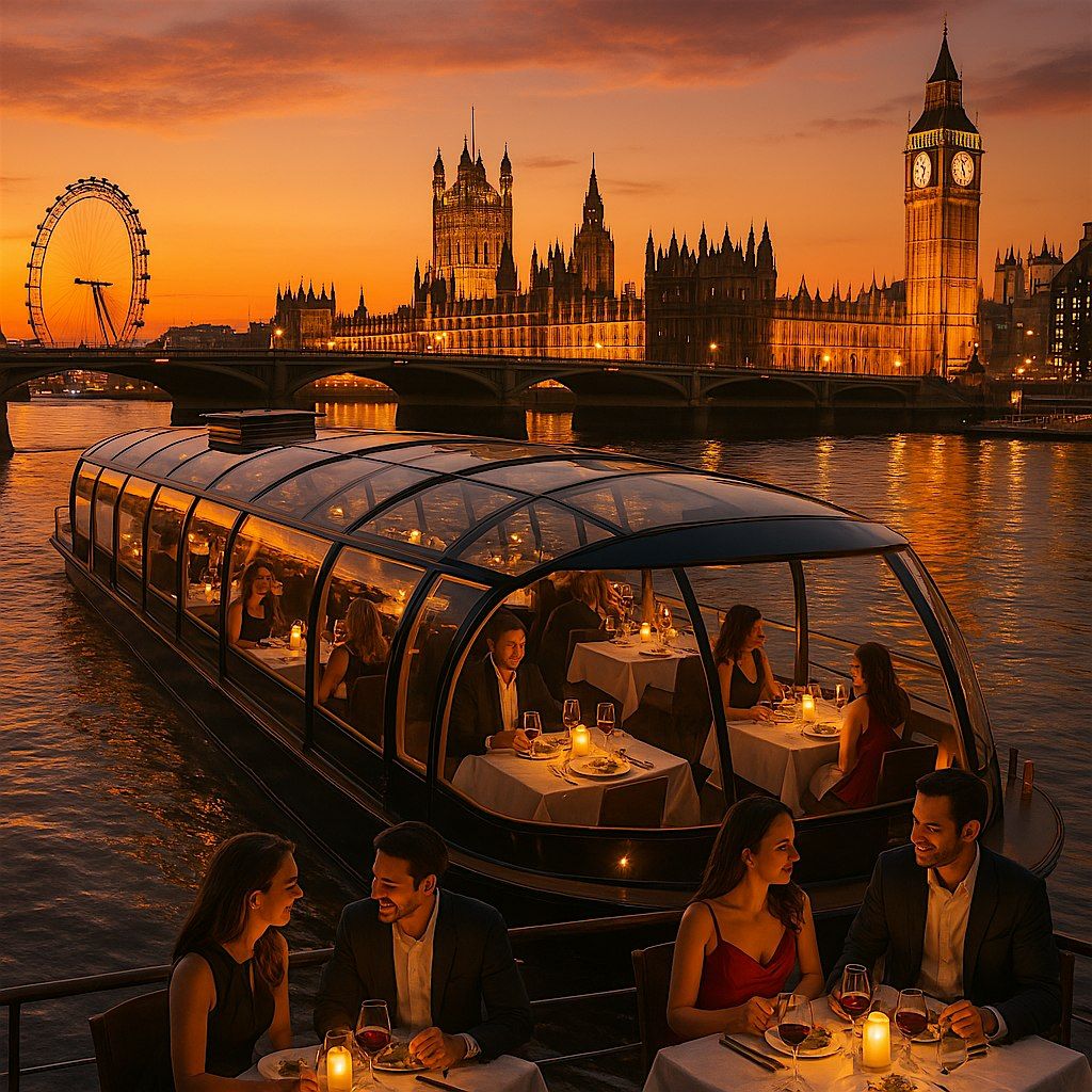 "Thames Twilight Feast: A London River Cruise Experience" PREMIUM