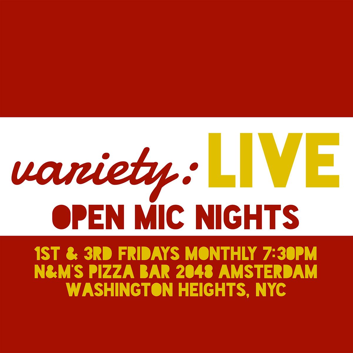 variety: LIVE Open Mic Nights